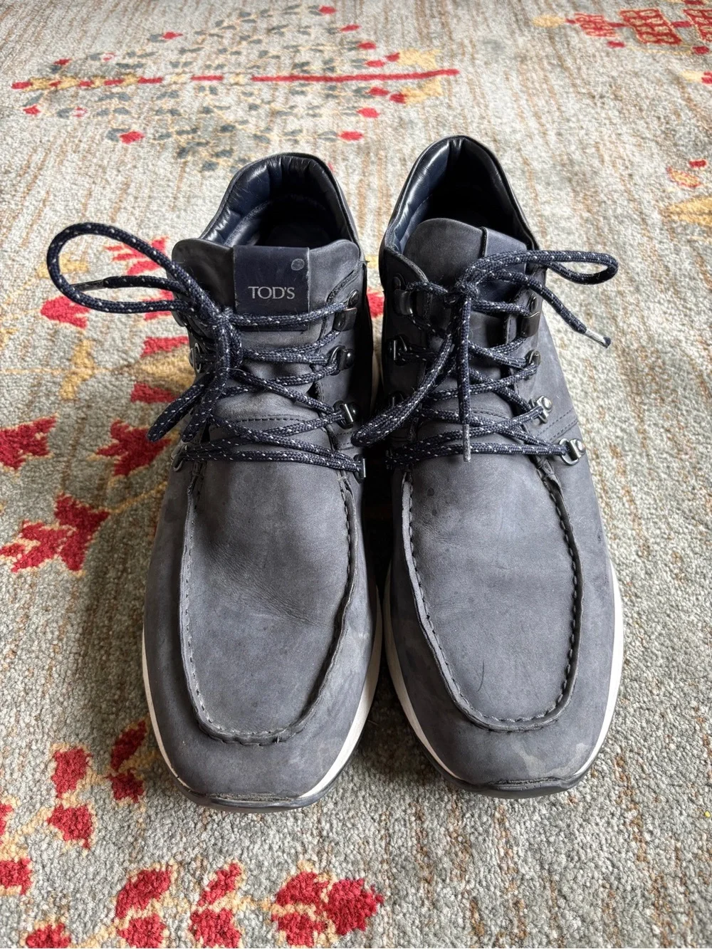 Tod’s leather sneaker boots mens 9 gray